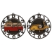 Ceas de Perete Home ESPRIT Galben Roșu Metal Vintage 34 x 33,5 x 32,5 cm (2 Unități)