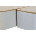 Kenyérkosár Home ESPRIT Fehér Bézs szín Fém Akácfa 33 x 18 x 12 cm (2 egység)