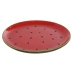 Flacher Teller Home ESPRIT Rot grün Steingut Wassermelone 27,5 x 27,5 x 3 cm