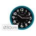 Relógio de Parede Q-Connect KF11214 Ø 30 cm Azul Alumínio Plástico Moderno