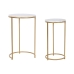 Conjunto de 2 mesas Home ESPRIT Dourado Metal Mármore 40 x 40 x 64 cm