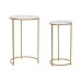 Dviejų staliukų rinkinys Home ESPRIT Auksinis Metalinis Marmurą 40 x 40 x 64 cm