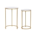 Conjunto de 2 mesas Home ESPRIT Dourado Metal Mármore 40 x 40 x 64 cm