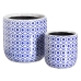 Conjunto de vasos Azul Terracota 19 x 19 x 17 cm Redondo (2 Unidades)