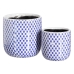 Set de pots de fleurs Bleu Terre cuite 19 x 19 x 17 cm Rond (2 Unités)