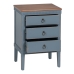 Nightstand Blue Natural Fir wood MDF Wood 50 x 38 x 72 cm