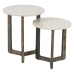 Table d'appoint Marron Beige Nacre noire Bois MDF 45 x 45 x 55 cm