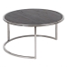 Set of 2 tables Brown Silver Stainless steel Mango wood 75 x 75 x 41 cm (2 Units)