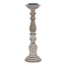 Candelabro Branco Natural Ferro Madeira de mangueira 14 x 14 x 45,72 cm