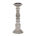 Candelabro Branco Natural Ferro Madeira de mangueira 14 x 14 x 38 cm