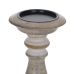 Candelabro Branco Natural Ferro Madeira de mangueira 14 x 14 x 38 cm