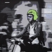 Pintura Branco Preto Verde Vespa 103 x 6 x 83 cm