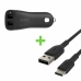 Uniwersalna ładowarka samochodowa USB + kabel USB C Belkin Playa