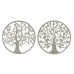 Настенный декор DKD Home Decor Дерево Позолоченный Белый Индиец 60 x 1 x 60 cm (2 штук)