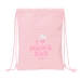 Bolsa Mochila con Cuerdas Safta Love Rosa 26 x 34 x 1 cm