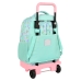 School Rucksack with Wheels Smiley Summer Fun Turquoise 33 X 45 X 22 cm