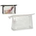 Travel Vanity Case White Black Transparent Plastic 27 x 12,5 x 7 cm (12 Units)