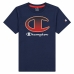 Camiseta de Manga Corta Infantil Champion Crewneck T-Shirt B Azul marino