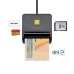 Card Reader Aisens Lector de Tarjeta Inteligente DNI con Lector de Tarjetas SIM, SD, Micro SD, MMC, RS-MMC, MMC Micro, Negro