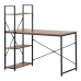 Desk with Shelf EDM 75196 Black Wood Metal 121 x 120 x 64 cm