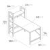 Íróasztal polccal EDM 75196 Fekete Fa Fém 121 x 120 x 64 cm