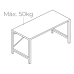 Pisaći stol EDM 75195 Crna Drvo Metal 120 x 60 x 74 cm