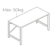 Skrivbord EDM 75195 Svart Trä Metall 120 x 60 x 74 cm