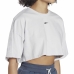 Camisola de Manga Curta Mulher Reebok Fitness Crop Vector Velour Cinzento claro