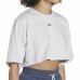 Dámske tričko s krátkym rukávom Reebok Fitness Crop Vector Velour Svetlo šedá