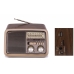 Přenosné rádio s Bluetooth Kooltech CPR POP Vintage Kaštanová