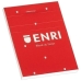 σημειωματάριο ENRI Κόκκινο A4 80 Φύλλα 4 mm (5 Μονάδες)