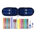 Backpack Pencil Case Real Madrid C.F. Blue 12 x 23 x 5 cm 33 Pieces