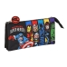 Portatodo Triple The Avengers Super Heroes Negro 22 x 12 x 3 cm