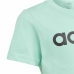 Детский Футболка с коротким рукавом Adidas Linear Logo Зеленый Аквамарин