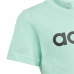 T-Shirt met Korte Mouwen voor kinderen Adidas Linear Logo Groen Aquamarijn