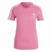 Camisola de Manga Curta Mulher Adidas 3 stripes Cor de Rosa