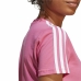 Camisola de Manga Curta Mulher Adidas 3 stripes Cor de Rosa