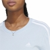 Camiseta de Manga Corta Mujer Adidas 3 stripes Azul claro