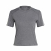 Women’s Short Sleeve T-Shirt Adidas 3 stripes Essentials Light grey