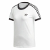 Camisola de Manga Curta Mulher Adidas 3 stripes Branco