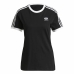 Dames-T-Shirt met Korte Mouwen Adidas 3 stripes Zwart