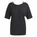 Dames-T-Shirt met Korte Mouwen Adidas Studio Oversized Zwart