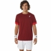 Heren-T-Shirt met Korte Mouwen Asics Court Donkerrood Tennis