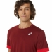 Heren-T-Shirt met Korte Mouwen Asics Court Donkerrood Tennis