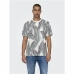 Heren-T-Shirt met Korte Mouwen Only & Sons Onskobe Reg Banana Leaf Blauw Wit