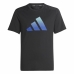T-Shirt met Korte Mouwen voor kinderen Adidas Icons Zwart
