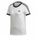 Camisola de Manga Curta Mulher Adidas 3 stripes Branco