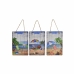 Dekoracija za steno DKD Home Decor Plaža Sredozemsko 20 x 1,6 x 30 cm (3 Kosi)