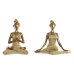 Decoratieve figuren DKD Home Decor Gouden Yoga 19,5 x 11,5 x 18 cm (2 Stuks)