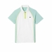 Men’s Short Sleeve Polo Shirt Lacoste Zippered Contrast Placket  Blue White